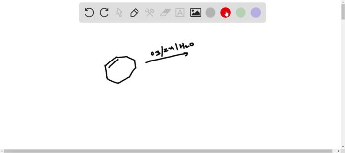 Draw the ozonolysis product of cyclooctene