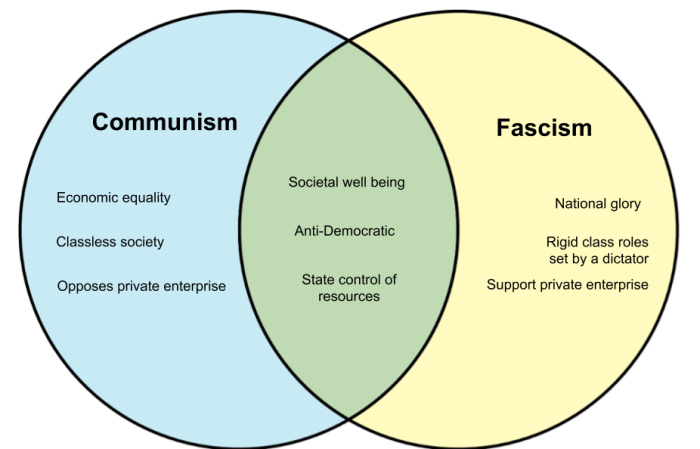 Similarities between facism & communism