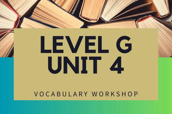 Vocabulary workshop level g unit 4