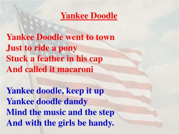 Preposition song to yankee doodle